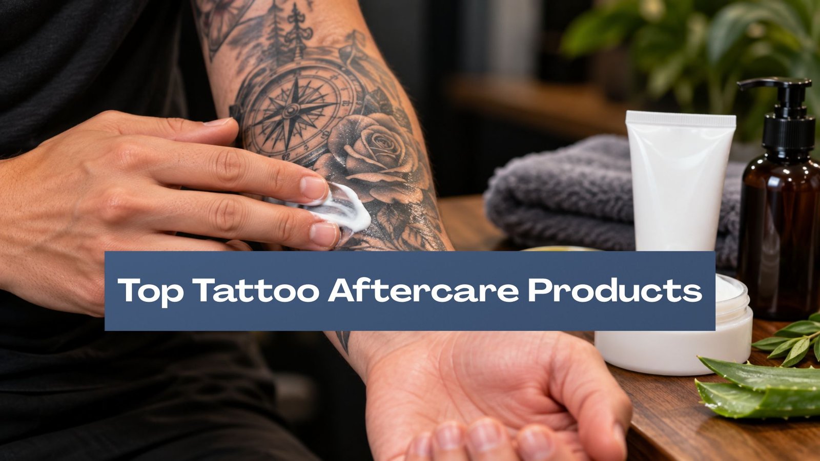 Tattoo aftercare cream for fresh tattoo healing
